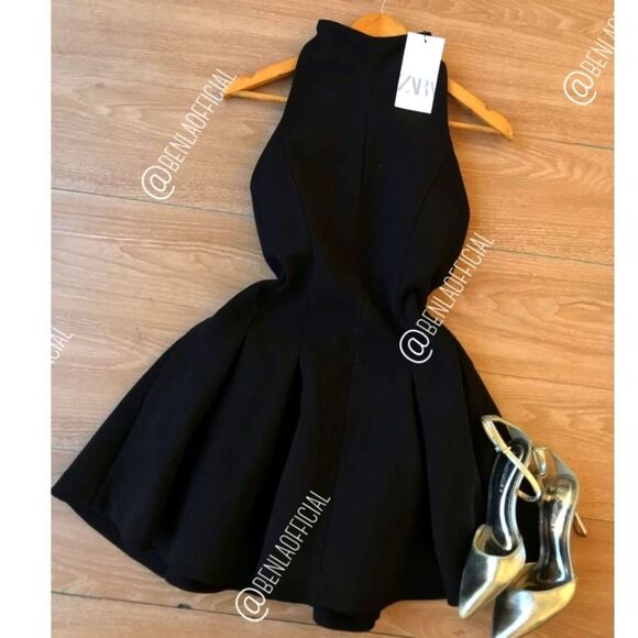 NWT ZARA GODETS SHORT DRESS - Picture 1 of 9